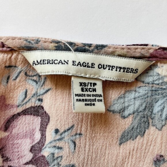 American Eagle AEO Romper Boho Jumper Floral  Western Pockets Ruffle Feminine XS - Picture 4 of 15